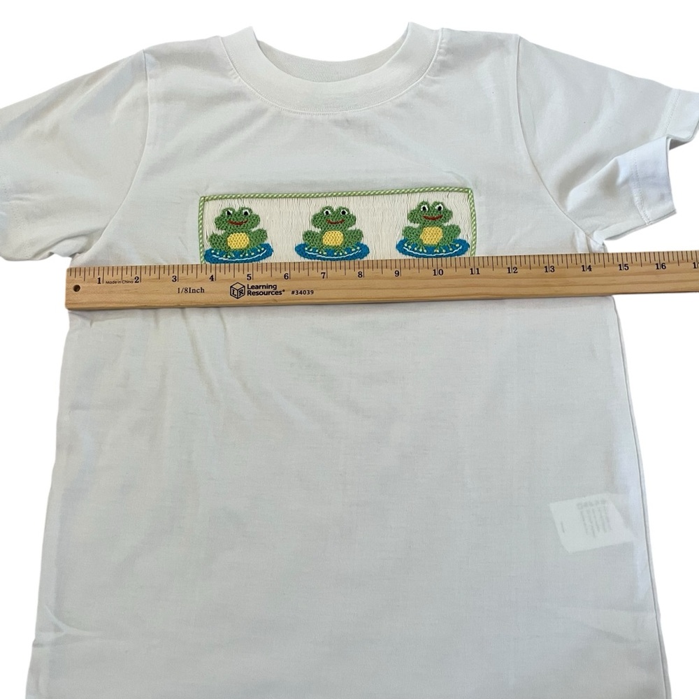 Boys Smocked Frogs Gingham Short Set 5T Maria Court - Picture 8 of 12